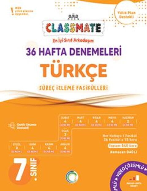Okyanus 7. Sınıf Türkçe Classmate 36 Hafta Denemeleri Okyanus Yayınları