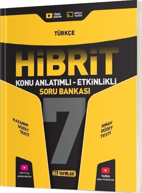 7. Sınıf Türkçe HİBRİT Konu Anlatımlı Etkinlikli Soru Bankası Hız Yayınları