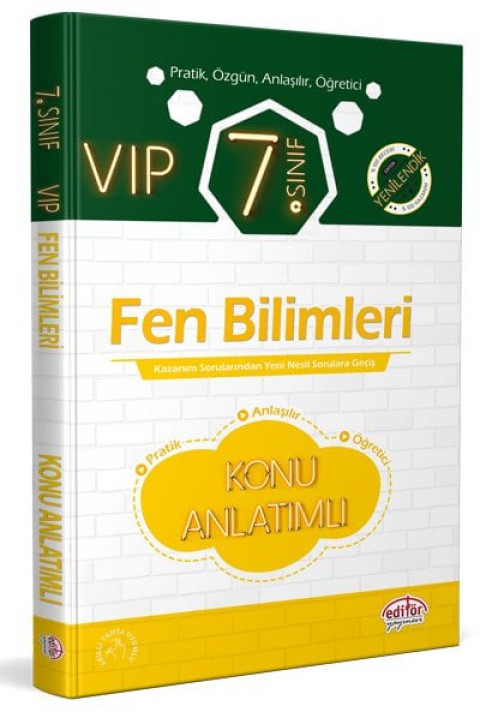 7. Sınıf VIP Fen Bilimleri Konu Anlatımlı Editör Yayınları