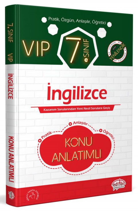 7. Sınıf VIP İngilizce Konu Anlatımı Editör Yayınları