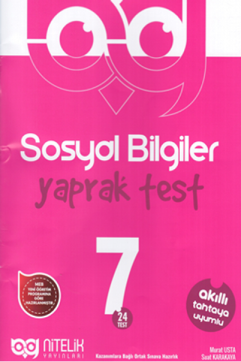 7.Sınıf Sosyal Bilgiler Yaprak Test Nitelik Yayınları
