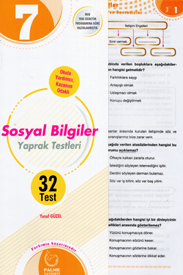 7.Sınıf Sosyal Bilgiler Yaprak Testleri Palme Yayınları