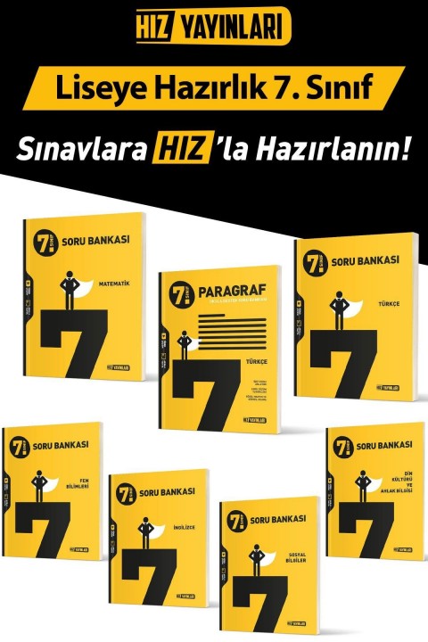 7.Sınıf Tüm Dersler Soru Bankası Seti Güncel Baskı 7 Kitap Hız Yayınları 7.Sınıf Tüm Dersler Soru Bankası Seti Güncel Baskı 7 Kitap Hız Yayınları