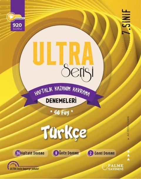 7.Sınıf ULTRA Serisi Türkçe Haftalık Kazanım Kavrama Denemeleri Palme Yayınları