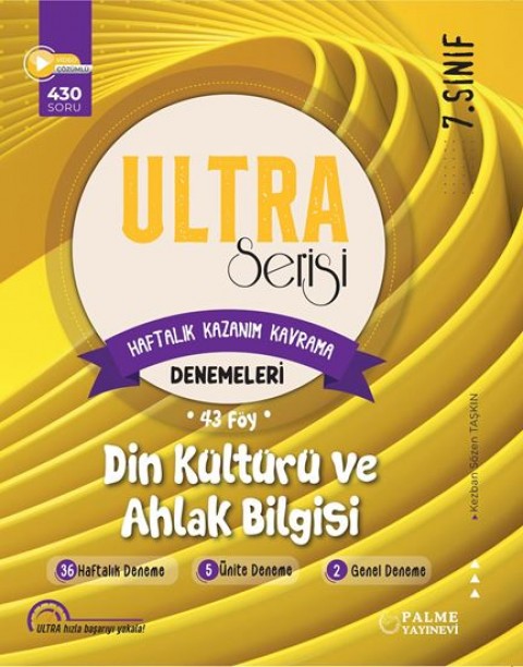 7.Sınıf Ultra Din Kültürü Haftalık Kazanım Kavrama Denemeleri Palme Yayınları