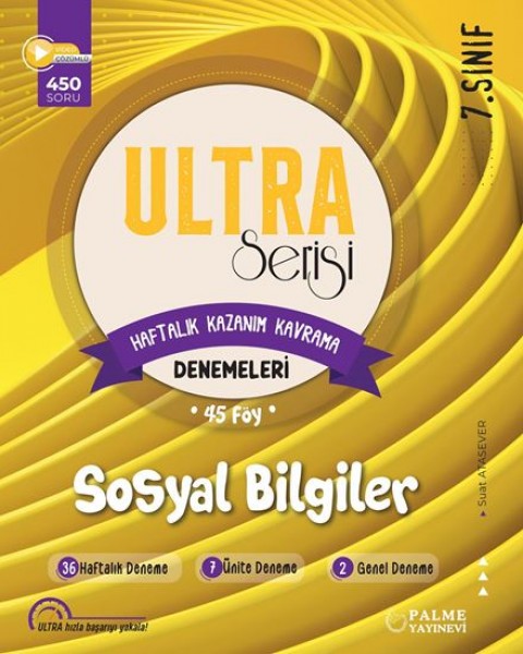 7.Sınıf Ultra Sosyal Bilgiler Haftalık Kazanım Kavrama Denemeleri Palme Yayınları
