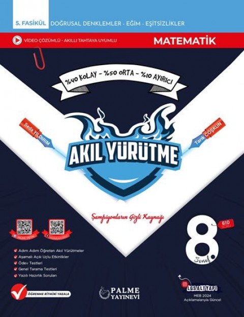 8. Sınıf Akıl Yürütme Matematik Video Çözümlü Palme Yayınları