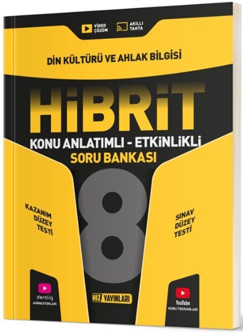 8. Sınıf Din Kültürü ve Ahlak Bilgisi HİBRİT Konu Anlatımlı Etkinlikli Soru Bankası Hız Yayınları