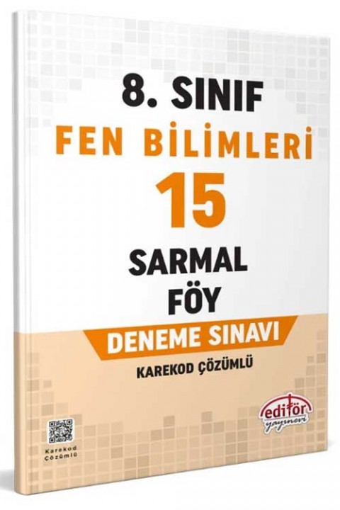 8. Sınıf Fen Bilimleri 15 Sarmal Föy Deneme Sınavı Editör Yayınları