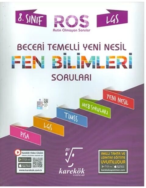 8. Sınıf LGS Fen Bilimleri ROS Beceri Temelli Yeni Nesil Soru Bankası Karekök Yayınları