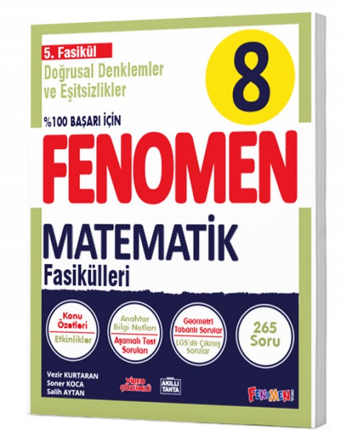 8. Sınıf Fenomen Matematik Doğrusal Denklemler Eşitsizlikler 5. Fasikül Fenomen Yayınları