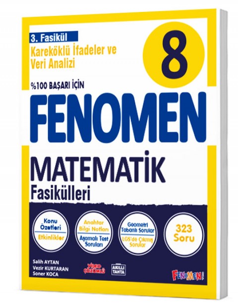 8. Sınıf Fenomen Matematik Karekökölü İfadeler ve Veri Analizi 3. Fasikül Fenomen Yayınları