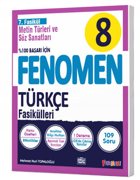 8. Sınıf Fenomen Türkçe Metin Türleri ve Söz Sanatları 7. Fasikül Fenomen Yayınları
