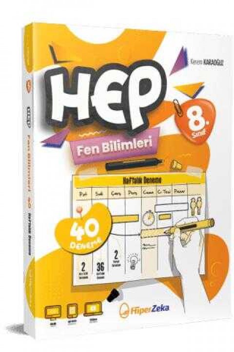 8. Sınıf HEP Fen Bilimleri Haftalık Deneme Föyleri Hiper Zeka Yayınları