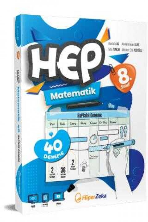 8. Sınıf HEP Matematik Haftalık Deneme Föyleri Hiper Zeka Yayınları