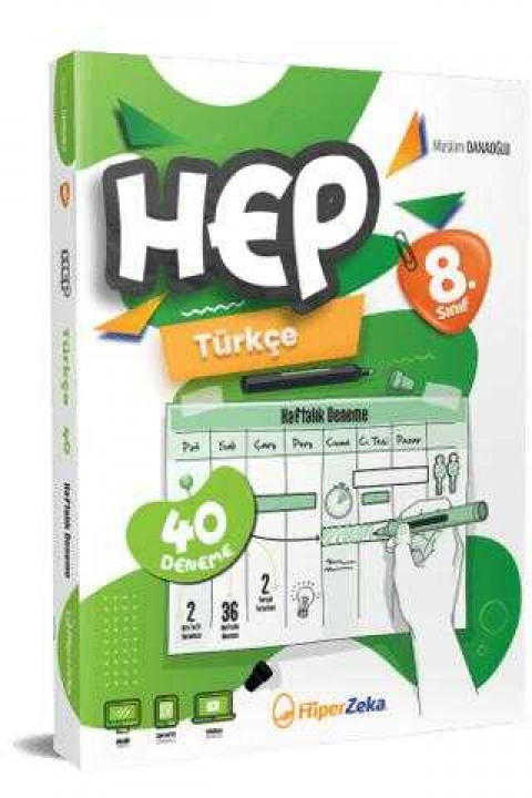 8. Sınıf HEP Türkçe Haftalık Deneme Föyleri Hiper Zeka Yayınları