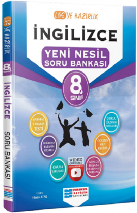 8. Sınıf İngilizce Video Çözümlü Soru Bankası Evrensel İletişim Yayınları