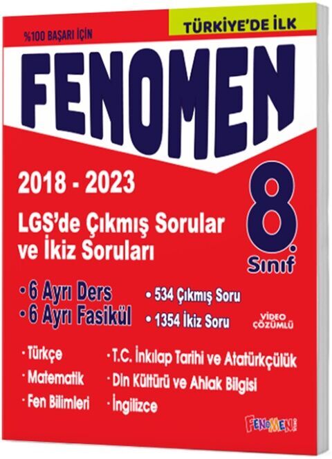 8. Sınıf LGS Çıkmış Sorular ve İkiz Soruları Seti Fenomen Yayınları