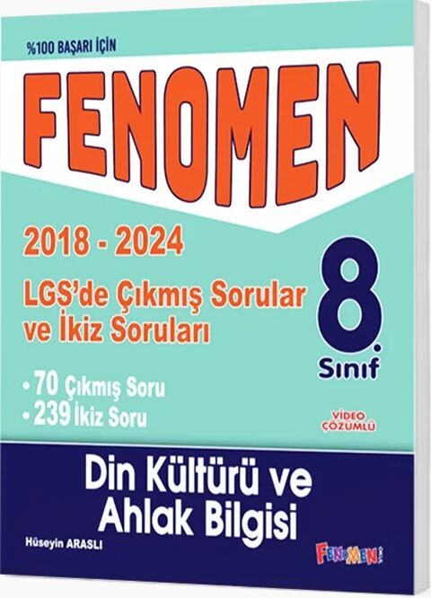 8. Sınıf LGS Din Kültürü ve Ahlak Bilgisi Çıkmış Sorular ve İkiz Sorular Fenomen Yayınları