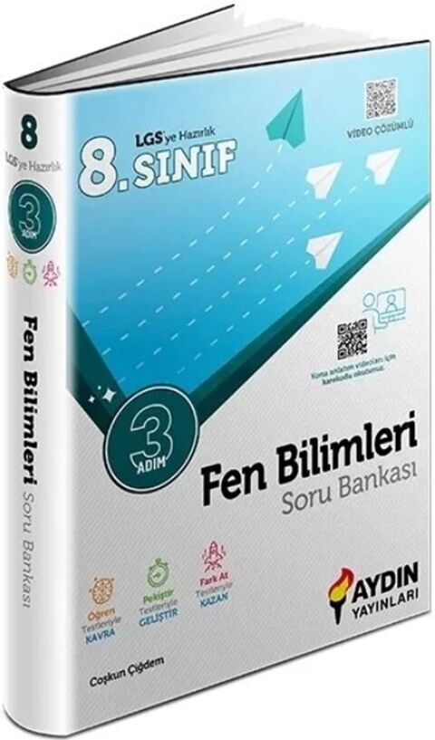 8. Sınıf LGS Fen Bilimleri Üç Adım Soru Bankası Aydın Yayınları
