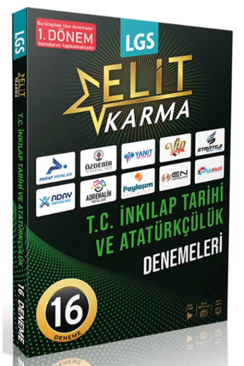 8. Sınıf LGS T.C. İnkılap Tarihi ve Atatürkçülük 1. Dönem Elit Karma 16 lı Deneme Paraf Yayınları