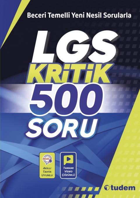 8. Sınıf LGS Tüm Dersler Kritik 500 Soru Bankası Tudem Yayınları