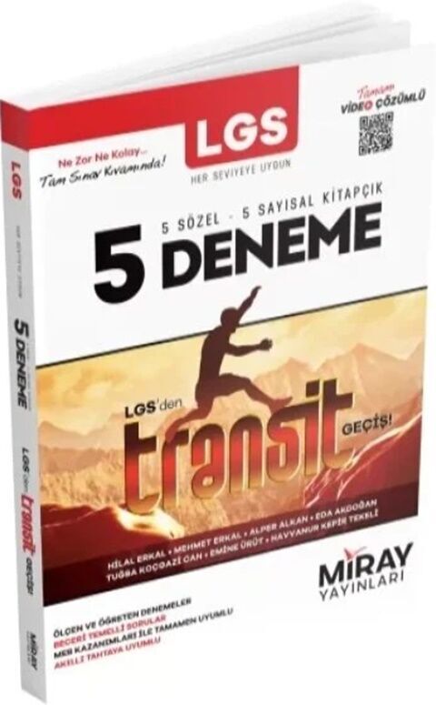 8. Sınıf LGS Tüm Dersler Transit 5 Deneme Video Çözümlü Miray Yayınları