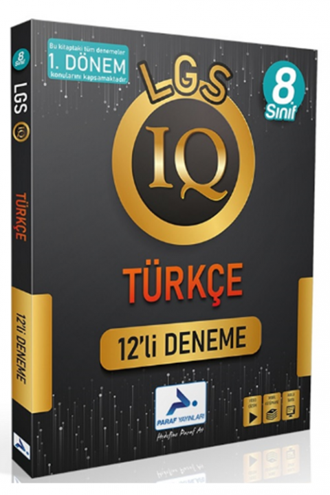 8. Sınıf LGS Türkçe 1. Dönem IQ 12 li Deneme Paraf Yayınları