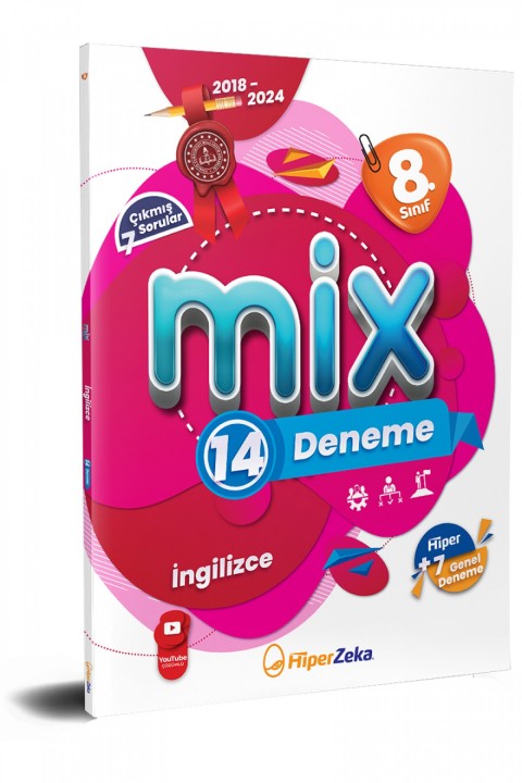 8. Sınıf MİX T.C. İngilizce 14 Deneme  Hiper Zeka Yayınları