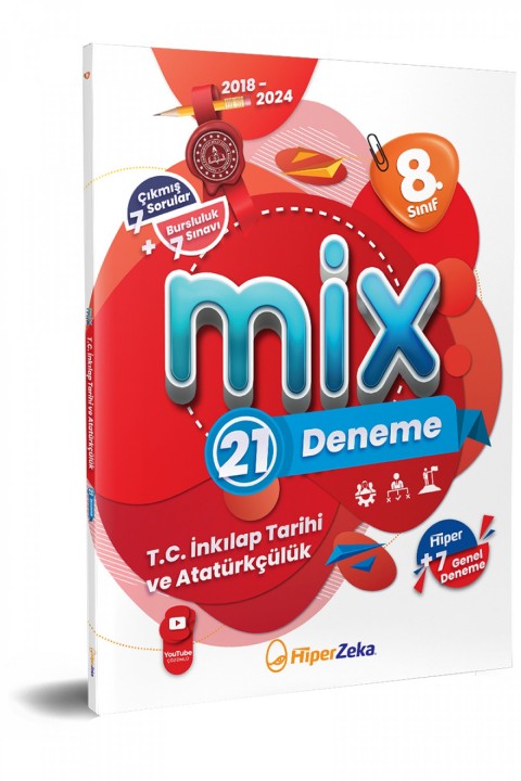 8. Sınıf MİX T.C. İnkılap Tarihi ve Atatürkçülük 21 Deneme  Hiper Zeka Yayınları