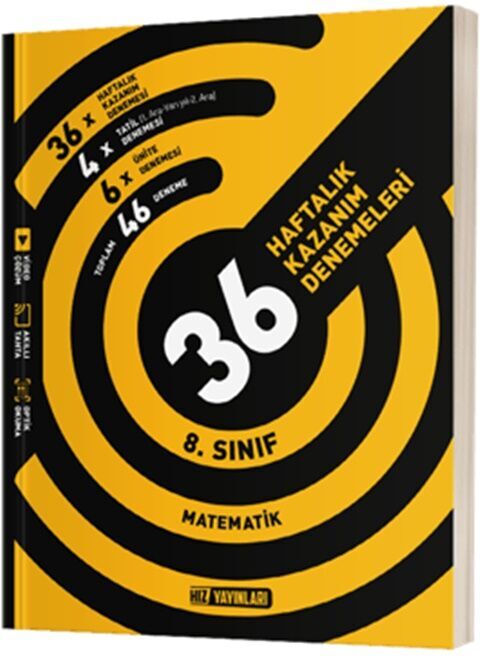 8. Sınıf Matematik 36 Haftalık Kazanım Denemeleri Hız Yayınları