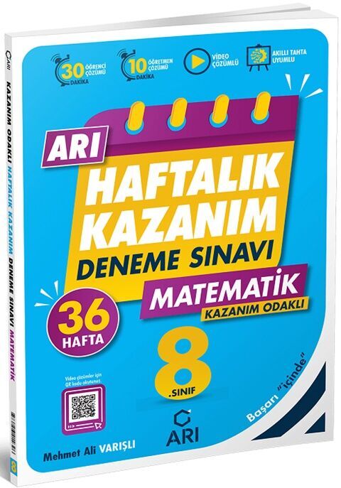 8. Sınıf Matematik Haftalık Kazanım Denemeleri Arı Yayınları