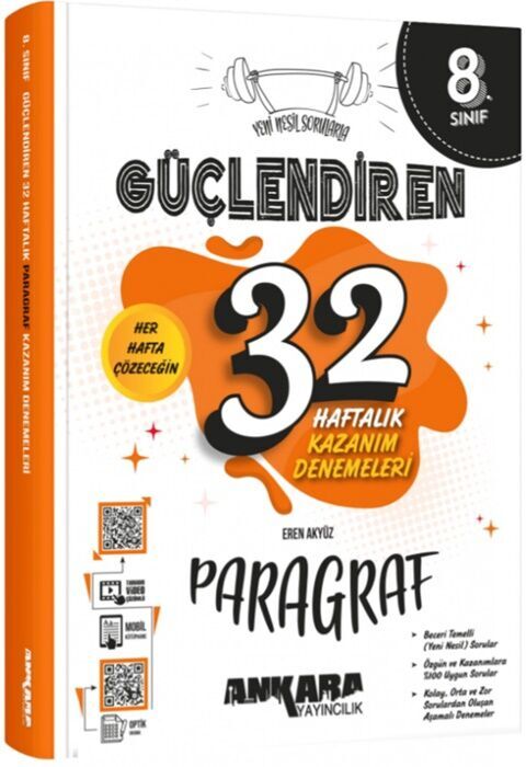 8. Sınıf Paragraf Güçlendiren 32 Haftalık Kazanım Denemeleri Ankara Yayıncılık