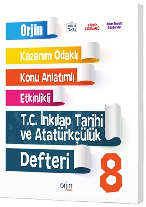 8. Sınıf TC İnkılap Tarihi ve Atatürkçülük Orjin Konu Anlatımlı Defter Kurmay Elt Yayınları