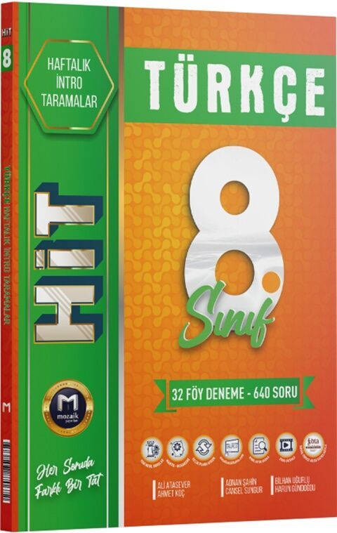 8. Sınıf Türkçe HİT 32 Deneme Mozaik Yayınları