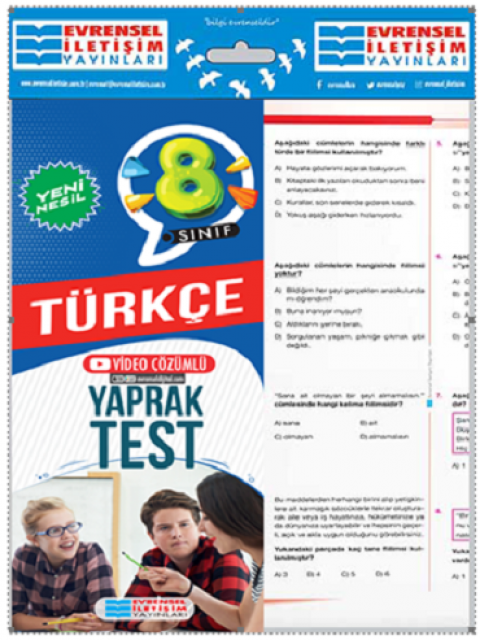 8. Sınıf Türkçe Yeni Nesil Video Çözümlü Yaprak Test Evrensel İletişim Yayınları