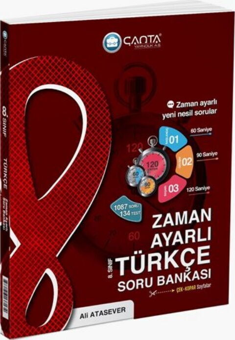 8. Sınıf Türkçe Zaman Ayarlı Kazanım Soru Bankası Çanta Yayınları