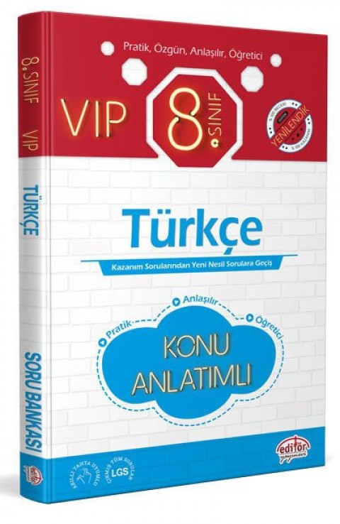 8. Sınıf VIP Türkçe Konu Anlatımlı Editör Yayınları