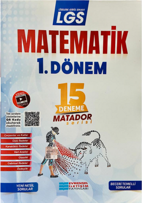 8.SINIF LGS 1. Dönem Matematik 15 li Deneme Video Çözümlü Evrensel İletişim Yayınları