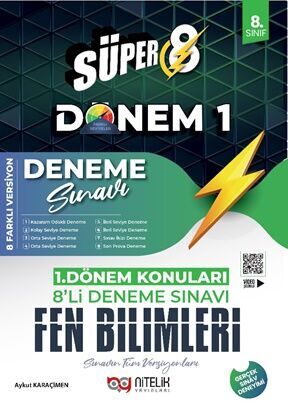 8.Sınıf 1.Dönem Süper Fen Bilimleri 8'Li Deneme Sınavı Nitelik Yayınları