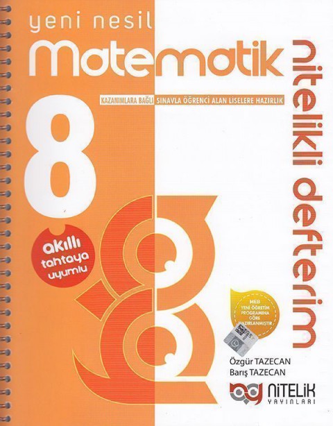 8.Sınıf Akıllı Defter Matematik Yeni Nesil Nitelikli Nitelik Yayınları