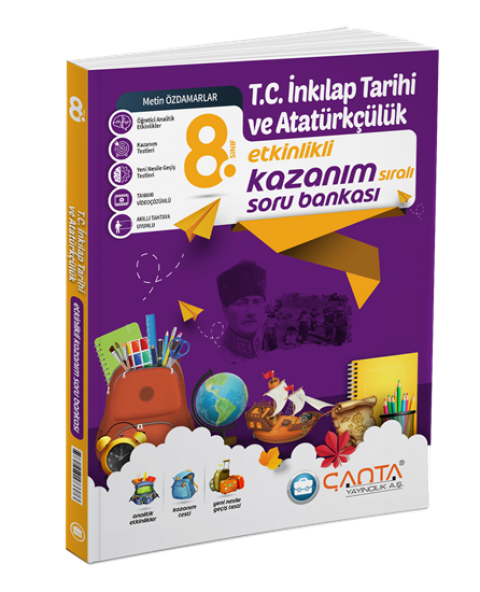 8.Sınıf Kazanım T.C. İnkılap Tarihi ve Atatürkçülük SoruBankası Çanta Yayınları