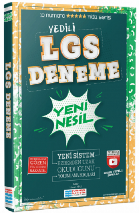 8.Sınıf  LGS 7 li Video Çözümlü Deneme Sınavı Evrensel İletişim Yayınları