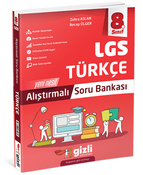 8.Sınıf LGS Türkçe Alıştırmalı Soru Bankası Gizli Yayınları