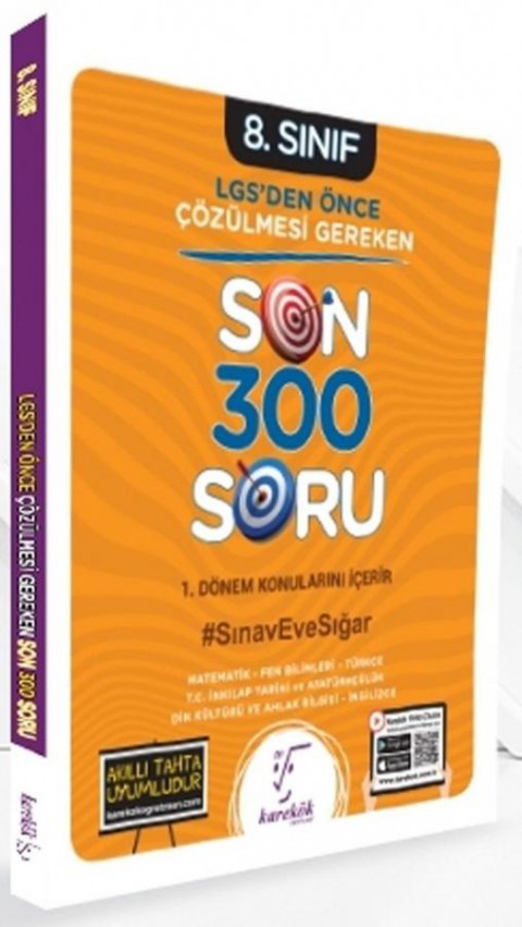 8.Sınıf LGS den Önce Çözülmesi Gereken Son 300 Soru Karekök Yayınları