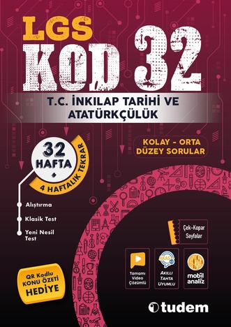 8.Sınıf T.C İnkilap Tarihi Ve Atatürkçülük KOD 32 Tudem Eğitim
