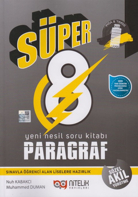 8.Sınıf Yeni Nesil Süper Paragraf Soru Bankası  B  Nitelik Yayınları