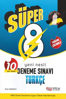 8.Sınıf Yeni Nesil Süper Türkçe Tamamı Çözümlü Deneme Nitelik Yayınları