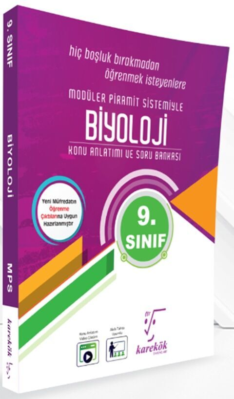 Karekök 9. Sınıf Biyoloji MPS Konu Anlatımı ve Soru Bankası Karekök Yayınları