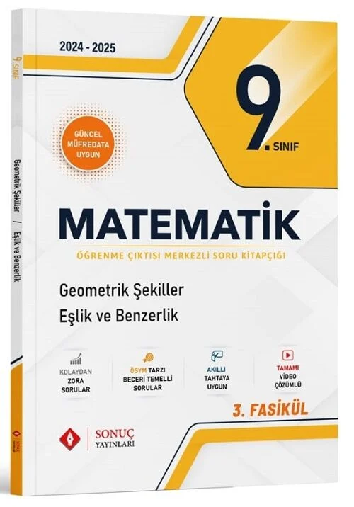9. Sınıf Matematik Geometrik Şekiller Eşlik ve Benzerlik 3. Fasikül Soru Bankası Sonuç Yayınları